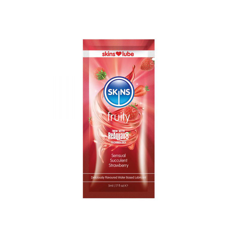 Skins Strawberry Water-Based Lubricant 5 ml – Clear, All-Natural Flavoring