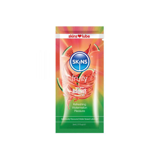 Skins Watermelon Water-Based Lubricant 5 ml – Clear, Natural Flavor