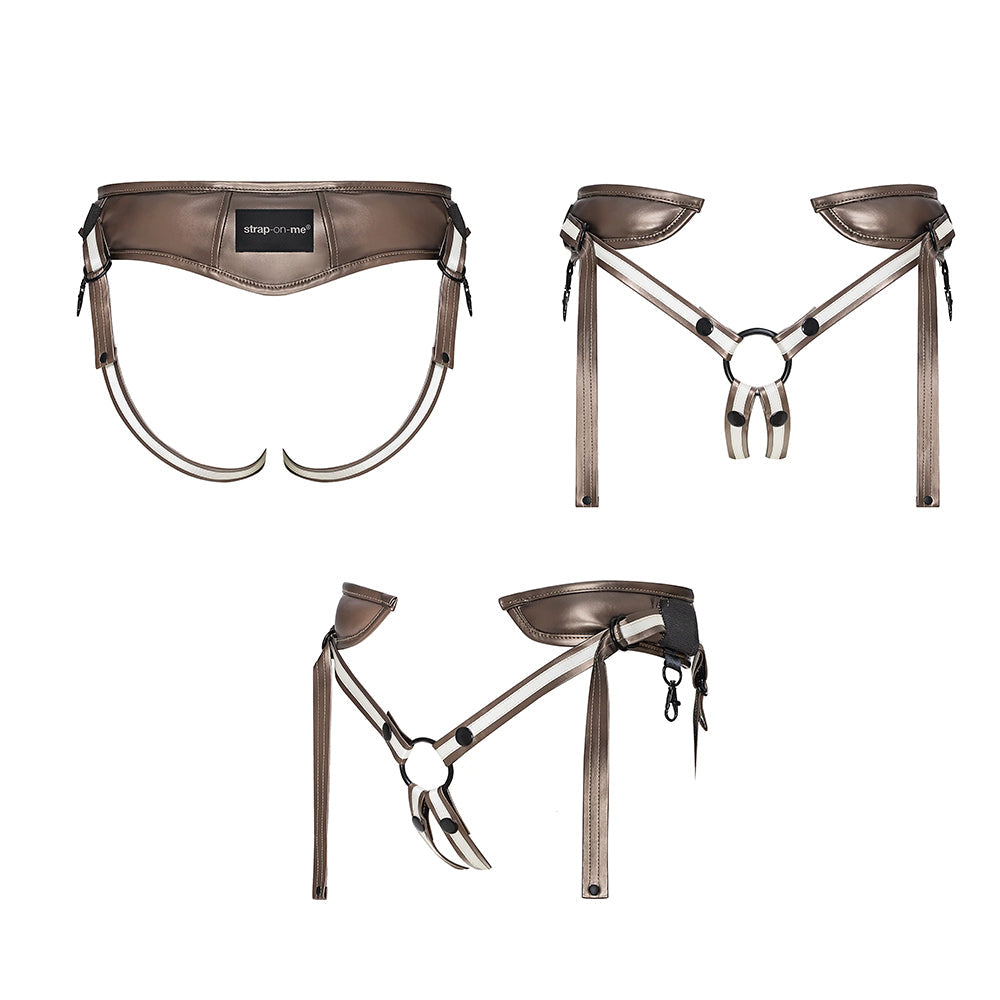 Strap-On-Me Desirous Faux Leather Harness - Adjustable Comfort in Copper