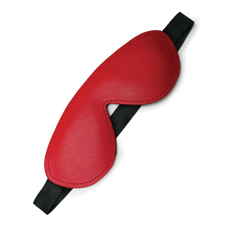 KinkLab Bondage Basics Padded Leather Blindfold - Red