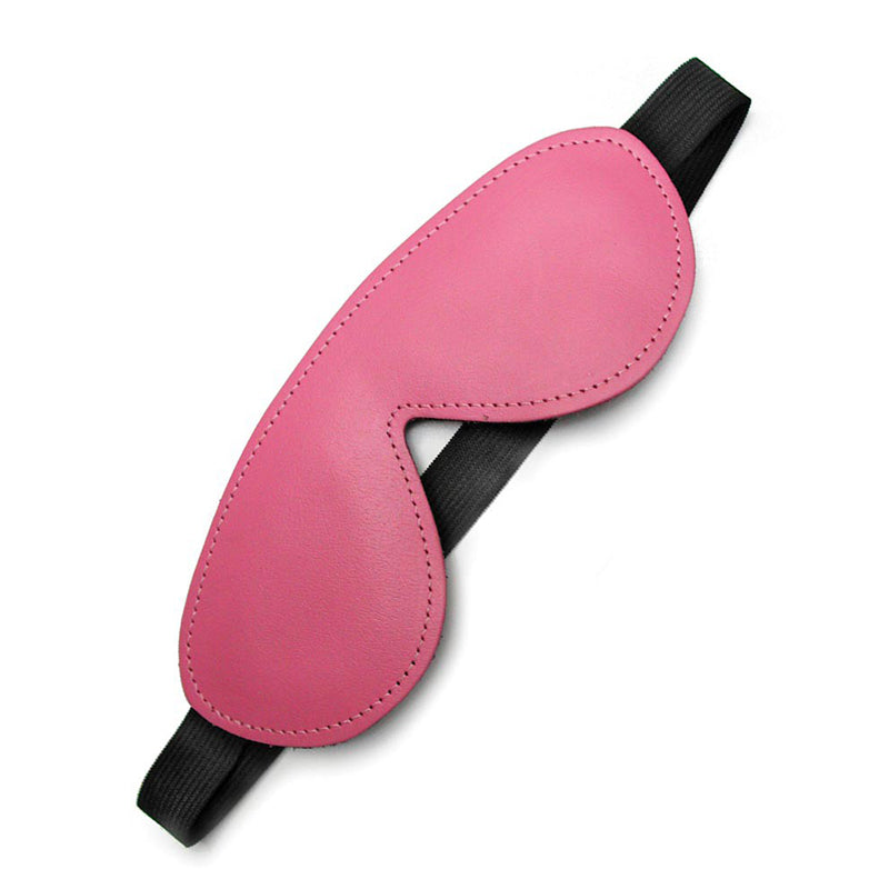 Kinklab Pink Bound Leather Blindfold – Comfortable Full Coverage for Blackout Effect