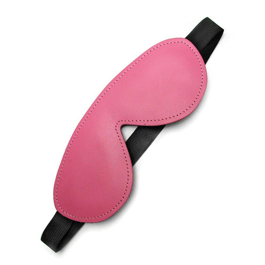 Kinklab Pink Bound Leather Blindfold – Comfortable Full Coverage for Blackout Effect