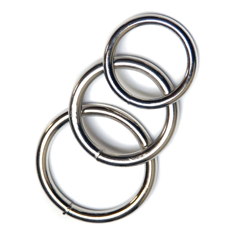 KinkLab Steel O'Rings 3 Pack – Nickel-Plated Cock Rings – Silver