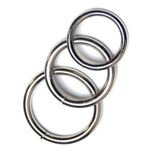 KinkLab Steel O'Rings 3 Pack – Nickel-Plated Cock Rings – Silver