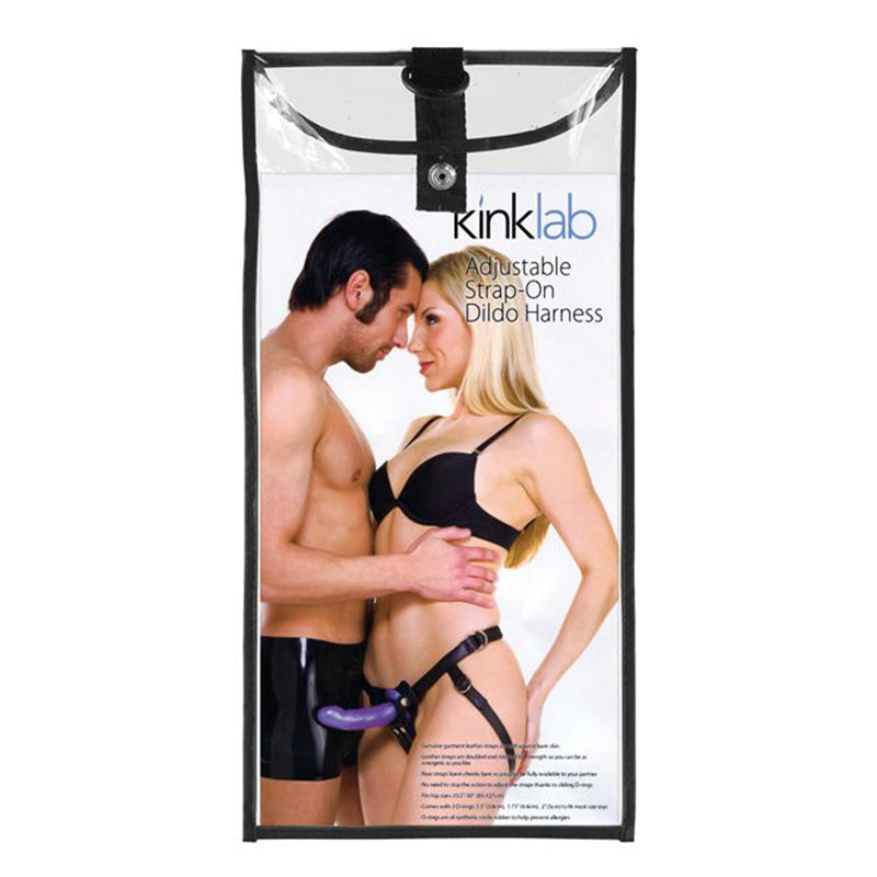 KinkLab Leather Harness with Adjustable Rings – Black