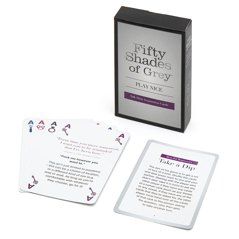 Fifty Shades of Grey Play Nice Talk Dirty Inspiration Card Game - White