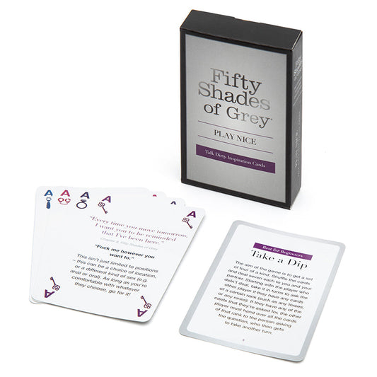 Fifty Shades of Grey Play Nice Talk Dirty Inspiration Card Game - White