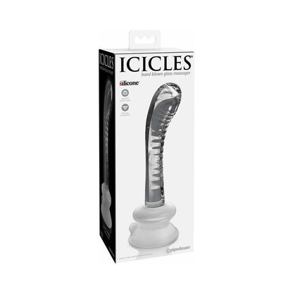 Pipedream Icicles No. 88 Curved Glass G-Spot Massager with Suction Cup - Clear