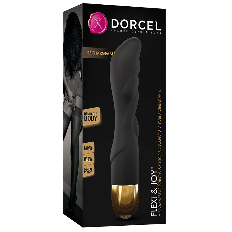 Dorcel Flexi & Joy Bendable Silicone G-Spot Vibrator – Black/Gold