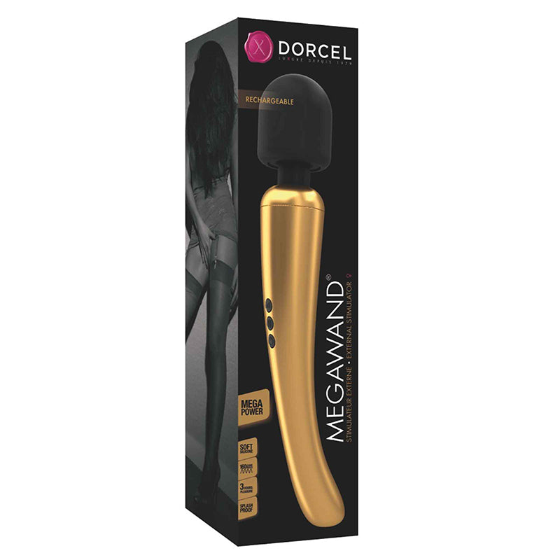 Dorcel MegaWand Rechargeable Wand Vibrator – Gold/Black
