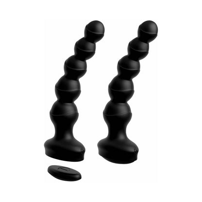 3Some Wall Banger Vibrating Anal Beads with Suction Cup – Black