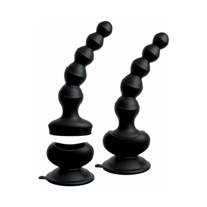 3Some Wall Banger Vibrating Anal Beads with Suction Cup – Black