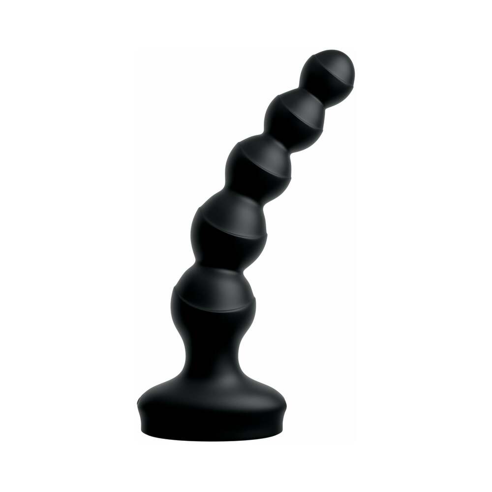 3Some Wall Banger Vibrating Anal Beads with Suction Cup – Black