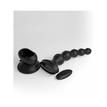3Some Wall Banger Vibrating Anal Beads with Suction Cup – Black