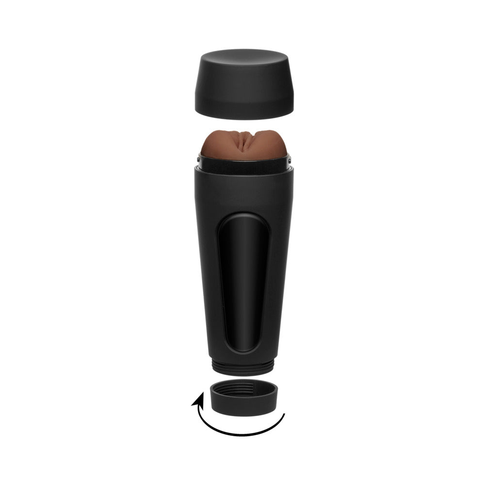 Doc Johnson Main Squeeze Jenna Foxx Stroker - Chocolate - Textured ULTRASKYN