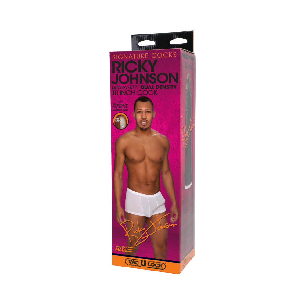 Doc Johnson Ricky Johnson 10-Inch ULTRASKYN Cock with Removable Vac-U-Lock Suction Cup - Brown
