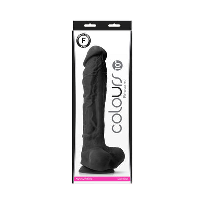 Colours Pleasures 10 in. Dildo – Black – Realistic Silicone Design