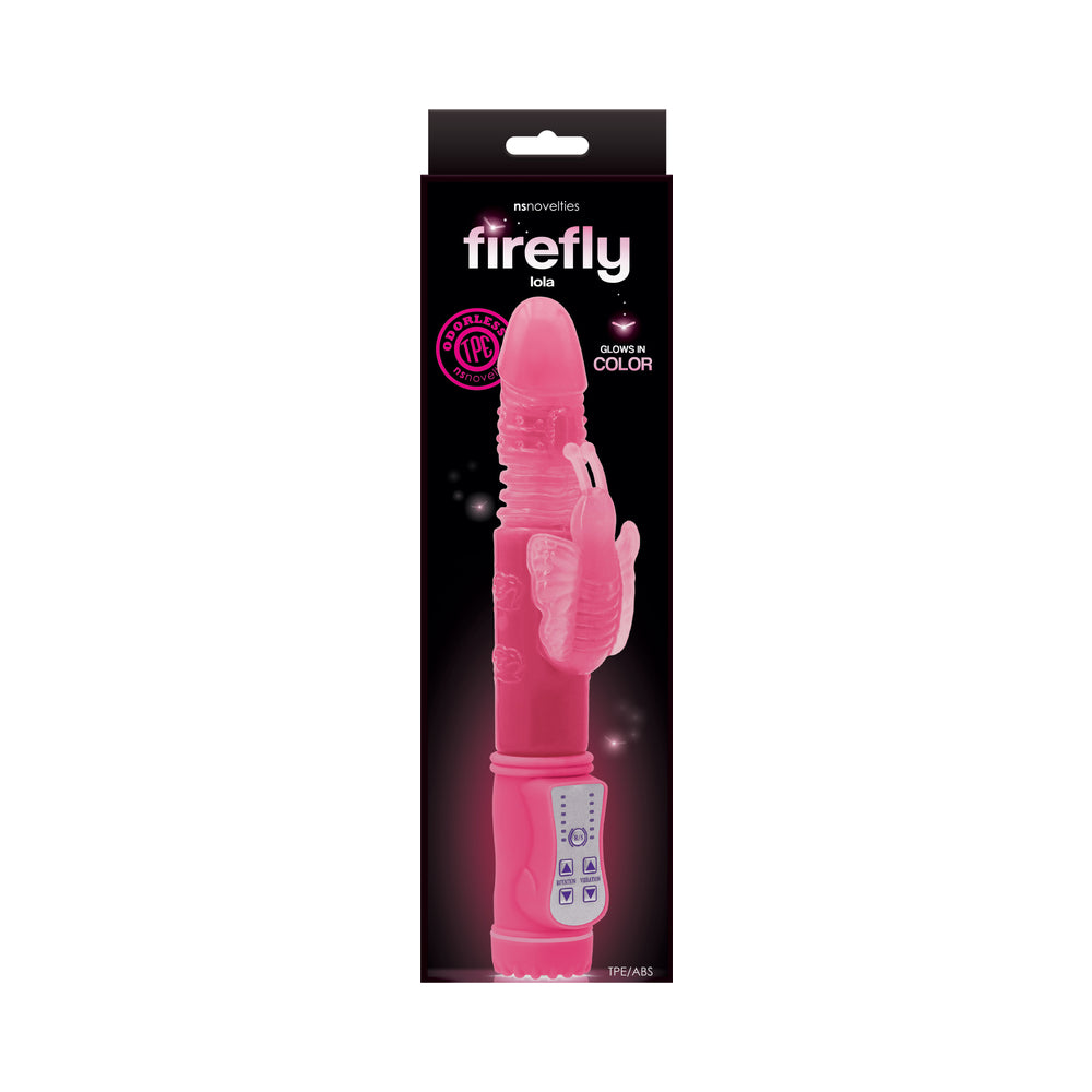 Firefly Lola Thrusting Butterfly Vibrator - Pink