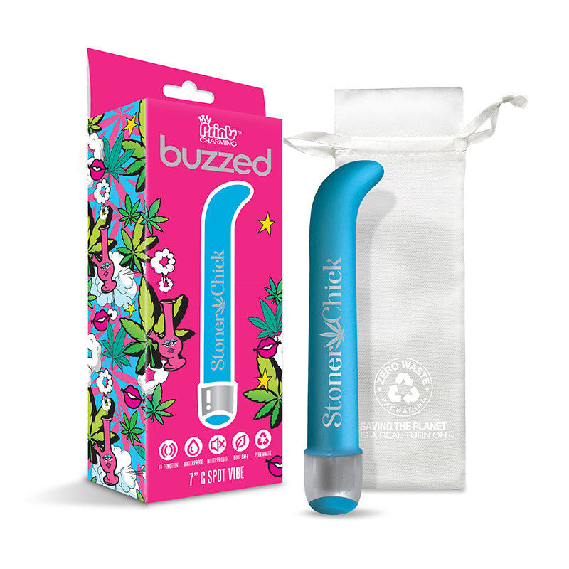 Prints Charming Buzzed 7" G-Spot Vibe - Blue - G-Spot Stimulation