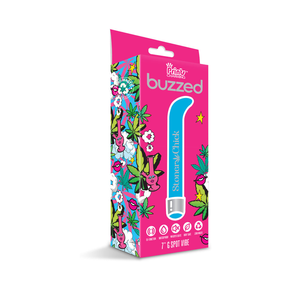Prints Charming Buzzed 7" G-Spot Vibe - Blue - G-Spot Stimulation