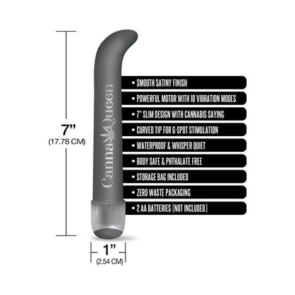 Prints Charming Buzzed 7" G-Spot Vibe - Canna Queen - Gray
