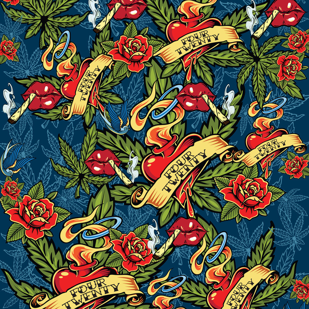Prints Charming Buzzed Mini Vibe – Cannabis Patterned Blue Dream