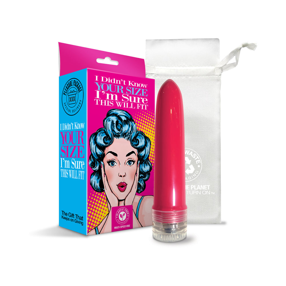 Global Novelties Pleasure Package I Didn't Know Your Size – 4" Multi-Speed Vibe – Hot Pink