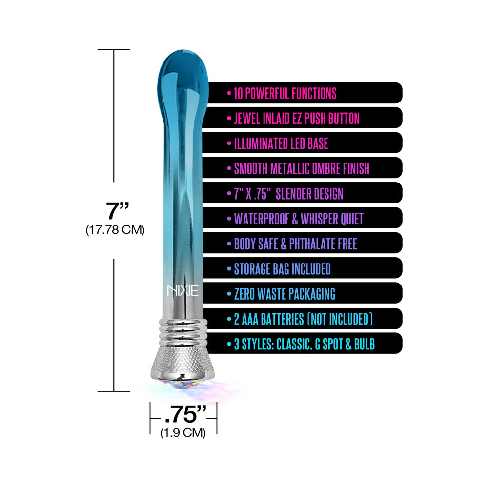 Nixie Waterproof 10-Function Bulb Vibe – Blue Ombre Glow