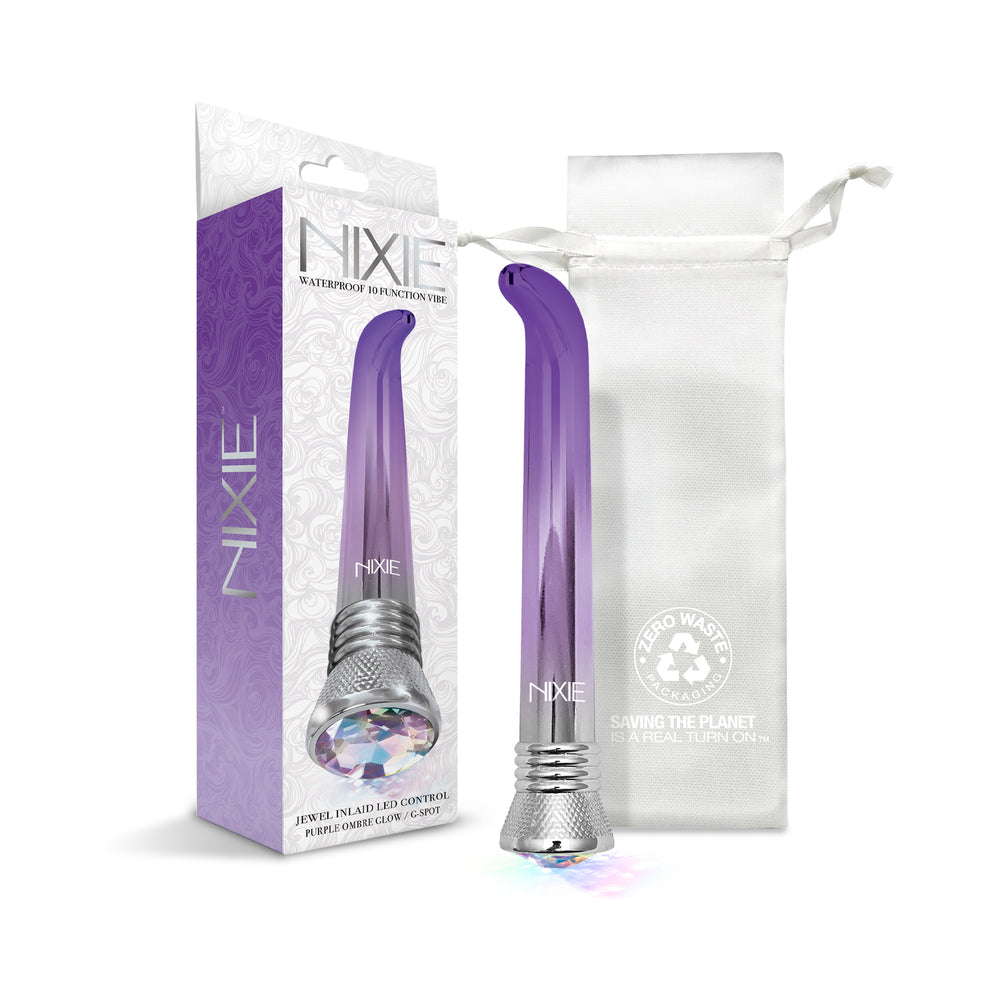Nixie Waterproof G-Spot Vibrator - Purple Ombre Glow