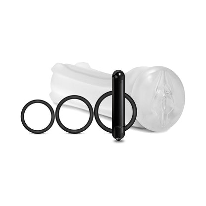 Happy Ending Mstr B8 Vibrating Pussy Pack - Squeeze Box - Clear