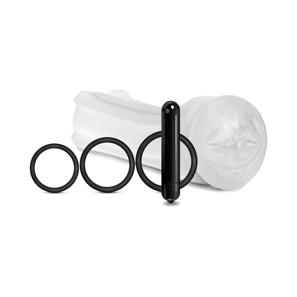Happy Ending Mstr B8 Vibrating Oral Pack - Lip Service - Clear Sleeve with Vibration