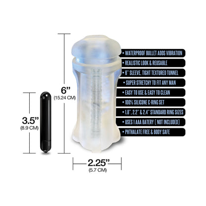Happy Ending Mstr B8 Vibrating Oral Pack - Lip Service - Clear Sleeve with Vibration