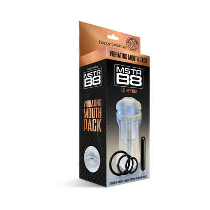 Happy Ending Mstr B8 Vibrating Oral Pack - Lip Service - Clear Sleeve with Vibration