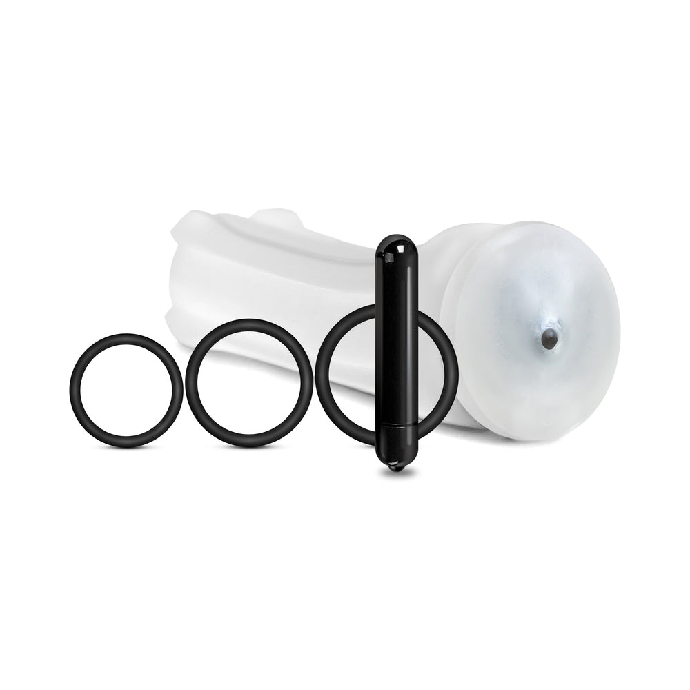 Happy Ending Mstr B8 Vibrating Stroker Pack - Hand Cuff with Waterproof Bullet - Clear