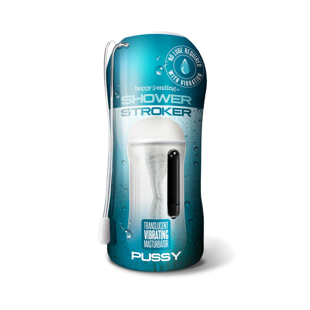Happy Ending Self-Lubricating Vibrating Shower Stroker – Assorted Colors