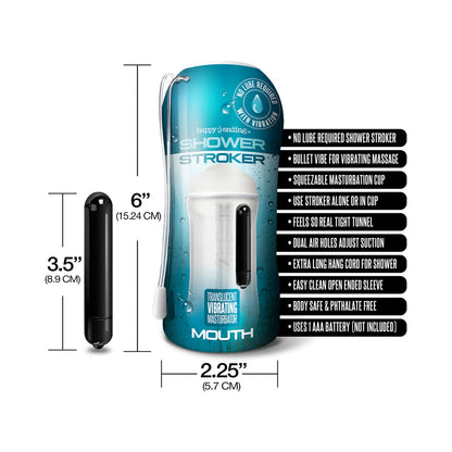 Happy Ending Vibrating Self-Lubricating Shower Stroker – Assorted Colors
