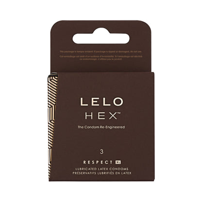 LELO HEX Respect XL Lubricated Latex Condoms – Clear – 3-Pack
