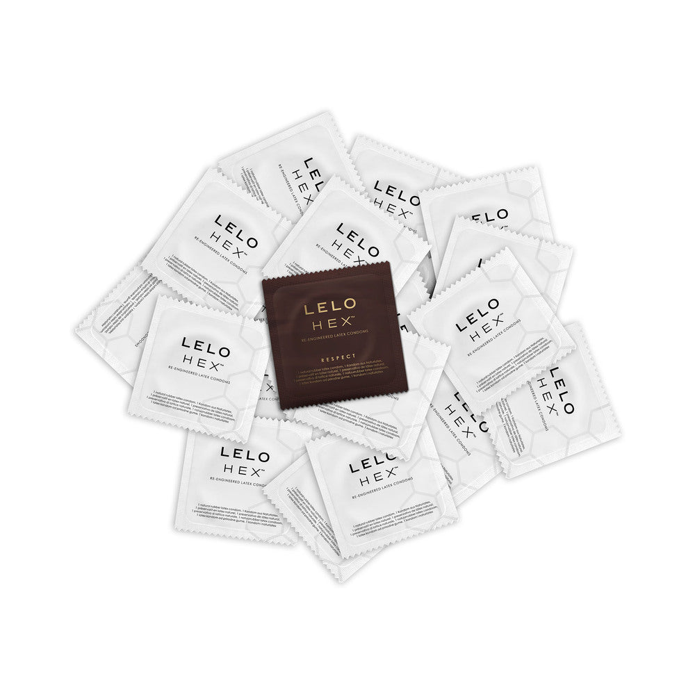 LELO HEX Respect XL Lubricated Latex Condoms – Clear – 3-Pack