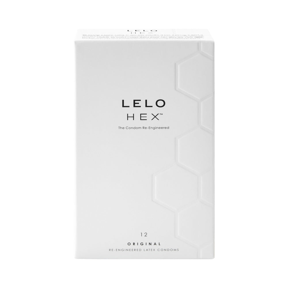 LELO HEX Original Lubricated Latex Condoms – Clear – 12-Pack
