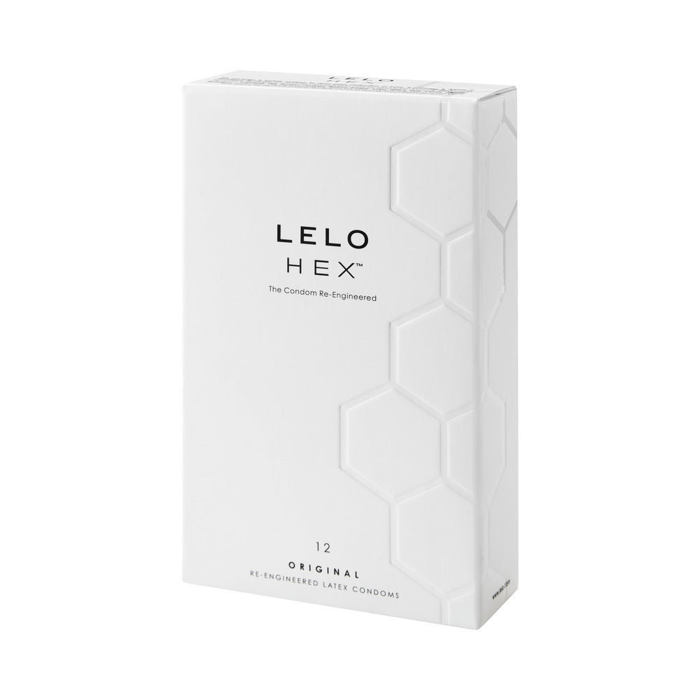 LELO HEX Original Lubricated Latex Condoms – Clear – 12-Pack