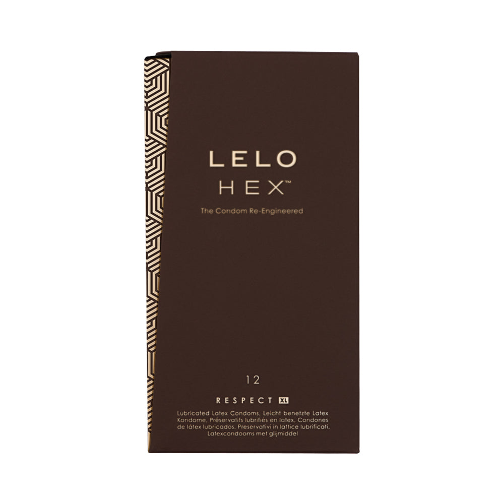 LELO HEX Respect XL Lubricated Latex Condoms – Clear – 12-Pack