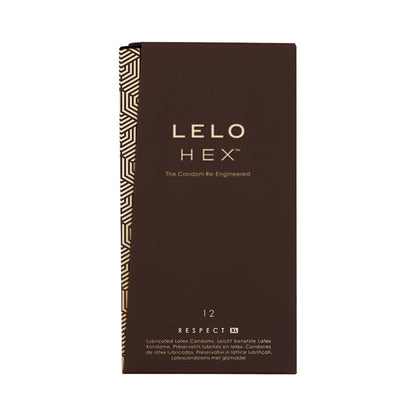 LELO HEX Respect XL Lubricated Latex Condoms – Clear – 12-Pack