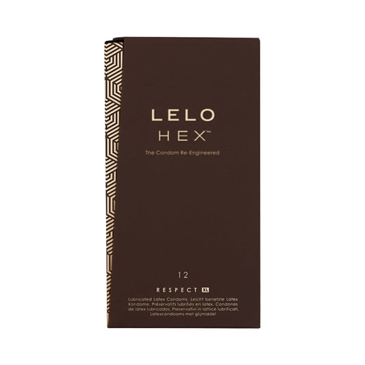 LELO HEX Respect XL Lubricated Latex Condoms – Clear – 12-Pack