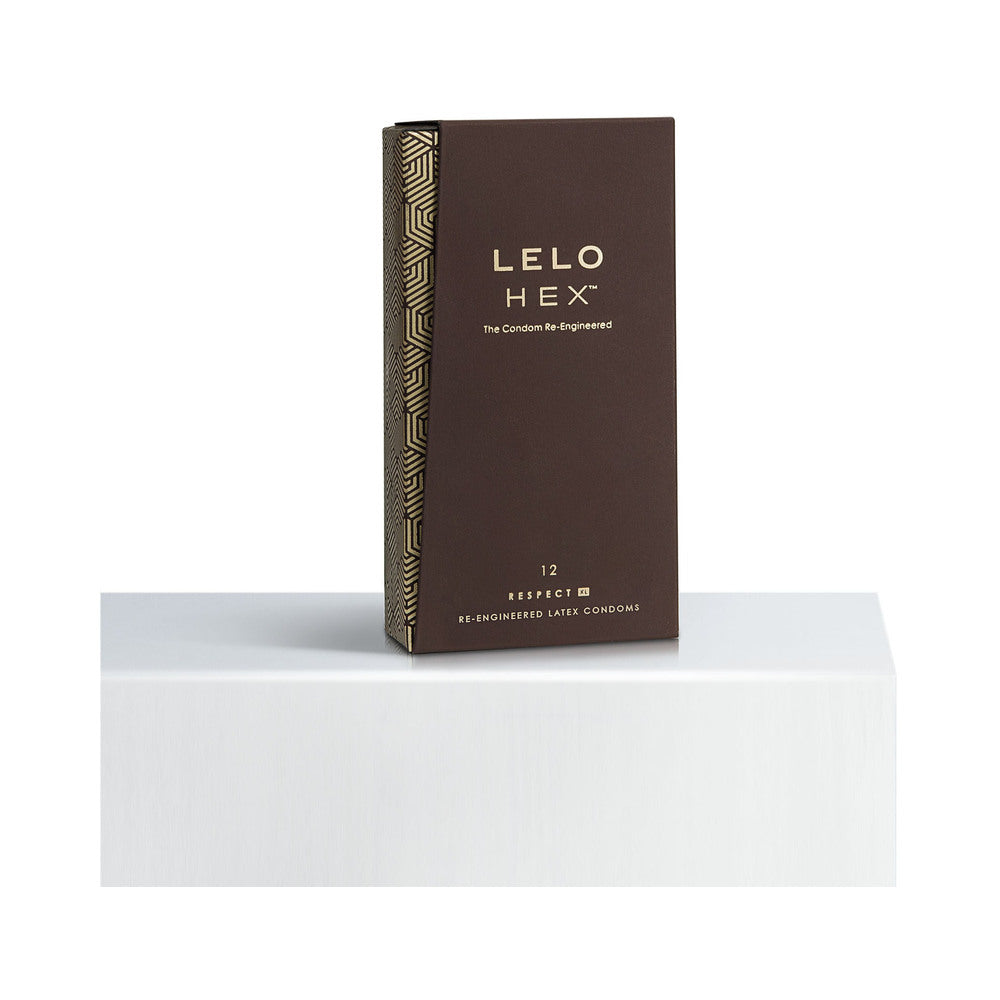 LELO HEX Respect XL Lubricated Latex Condoms – Clear – 12-Pack