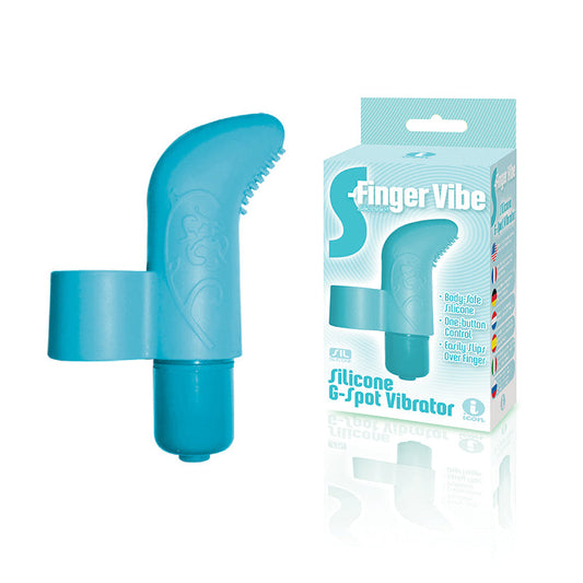 Icon Brands 9''s S-Finger Bullet Vibrator – Blue