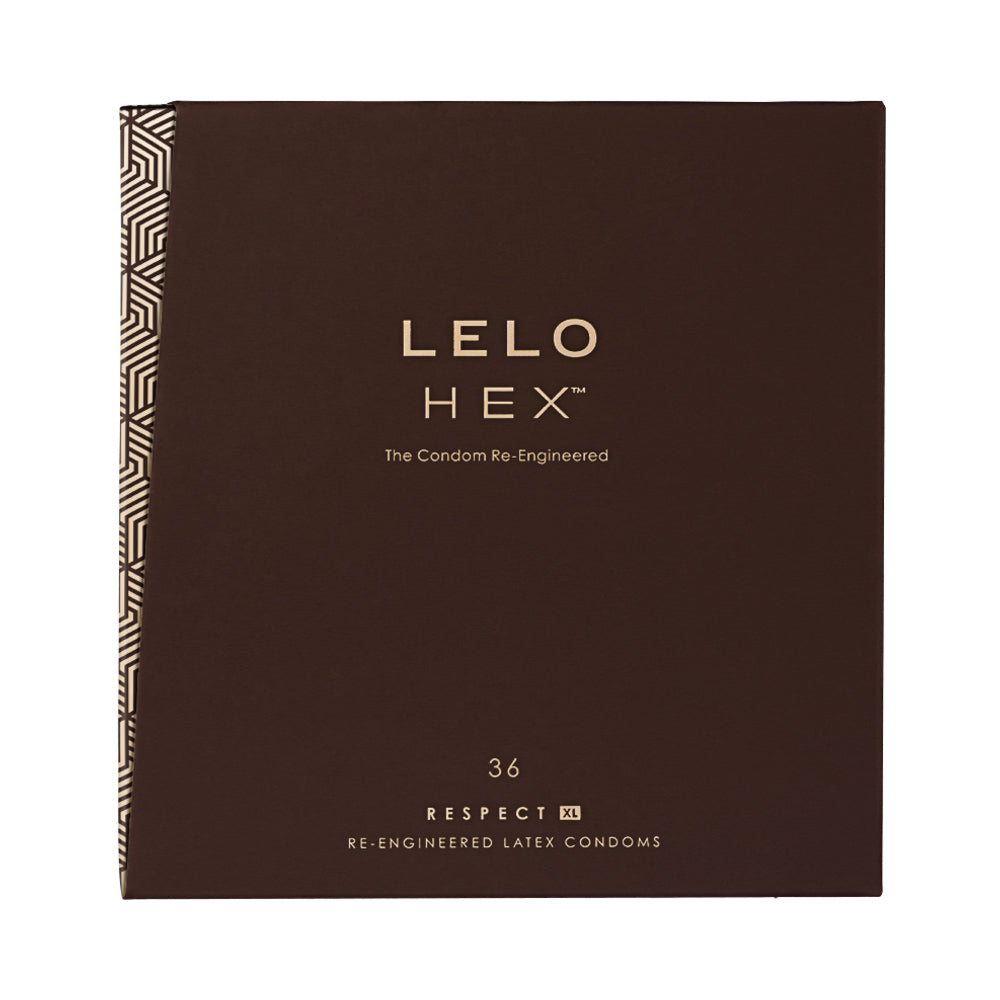 LELO HEX Respect XL Lubricated Latex Condoms – Clear – 36-Pack