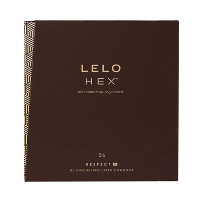 LELO HEX Respect XL Lubricated Latex Condoms – Clear – 36-Pack