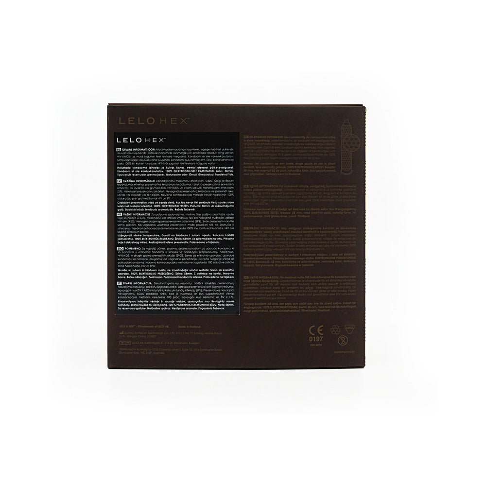 LELO HEX Respect XL Lubricated Latex Condoms – Clear – 36-Pack