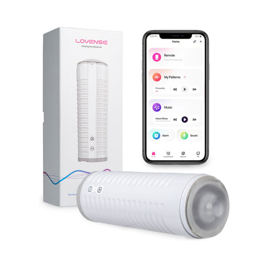Lovense Max 2 Bluetooth App-Controlled Vibrating and Suction Masturbator – White