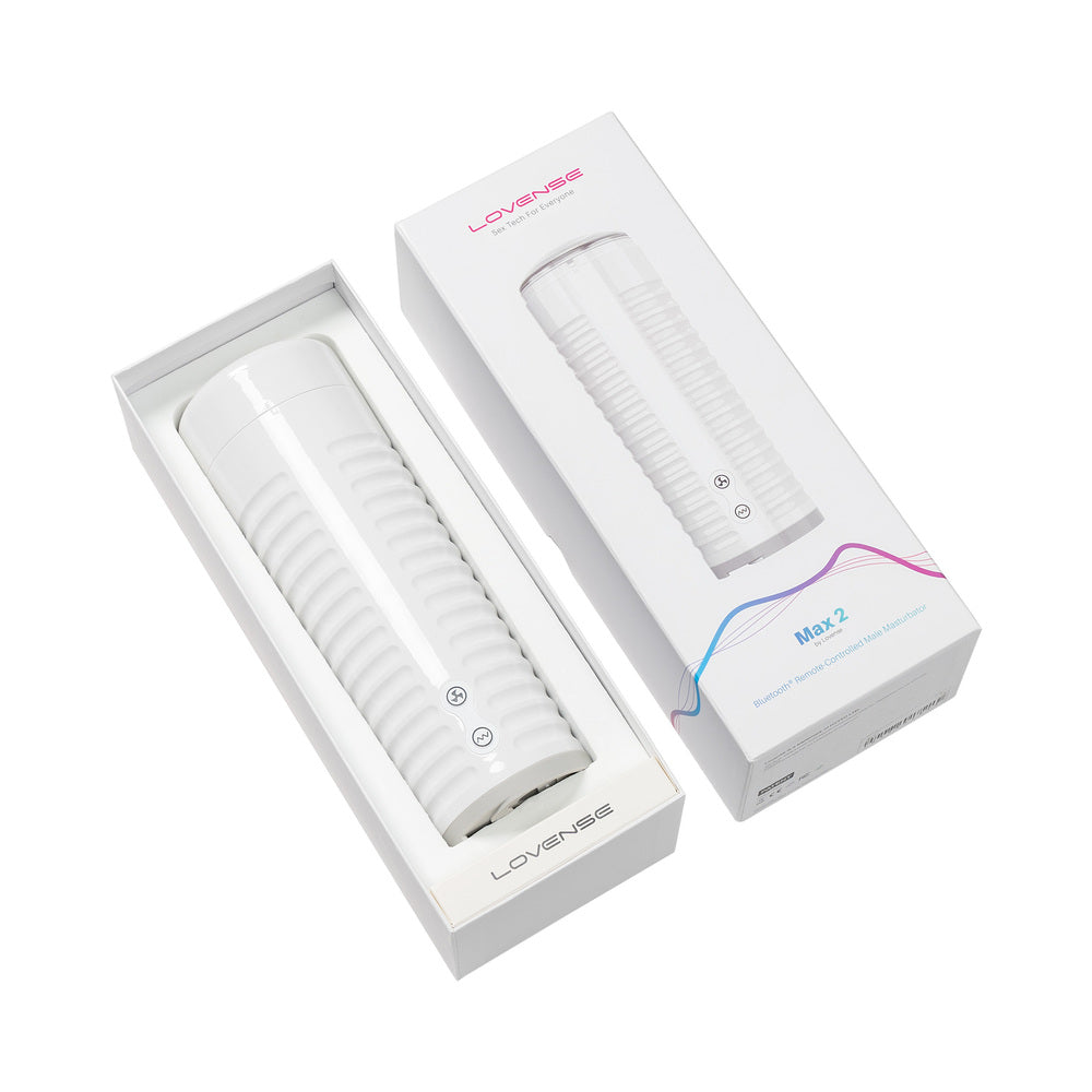Lovense Max 2 Bluetooth App-Controlled Vibrating and Suction Masturbator – White